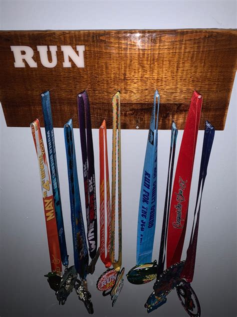 Runners Plaque Running Awards Bib Display Wood Medal Etsy