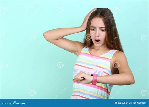 Girl With Wrist Watch Stock Image Image Of Fashion