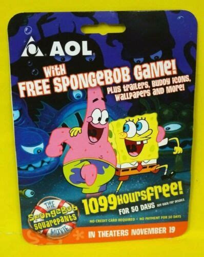 2004 Vintage Aol Cd Rom Wspongebob Squarepants The Movie Game Included