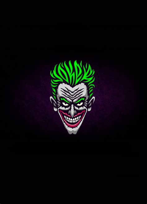 Download Wallpaper 840x1160 Joker Face Green Hair Minimal Iphone 4