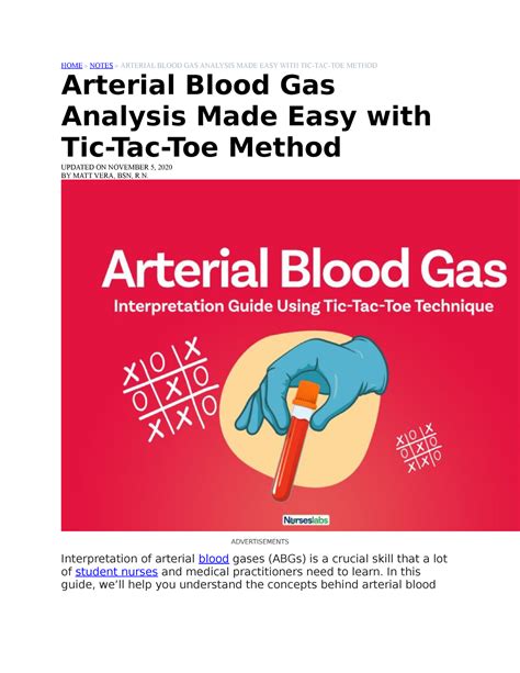Nurselabs Abgs A Good Explanation Home Notes Arterial Blood Gas
