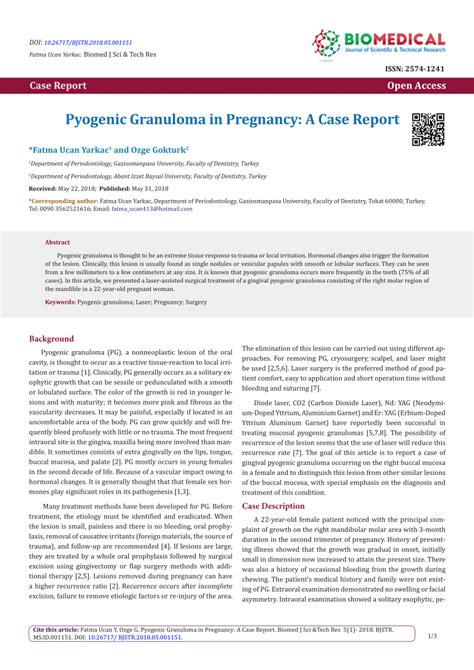 Pdf Pyogenic Granuloma In Pregnancy A Case Report
