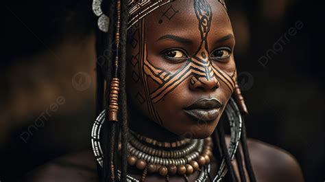 部族の化粧をしたアフリカの女性 アフリカの部族の絵背景画像素材無料ダウンロード pngtree
