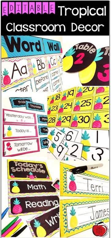 Create A Cheery Tropical Classroom With This Bundle Of Decor