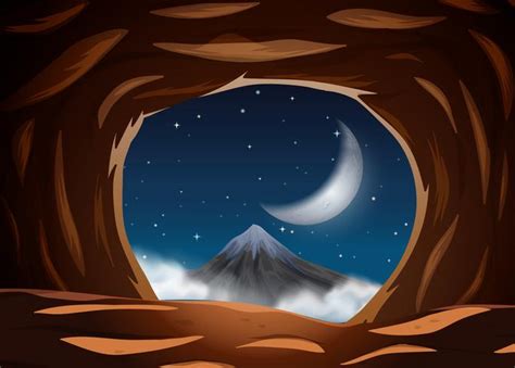 Night View From The Cave 297378 Download Free Vectors Clipart