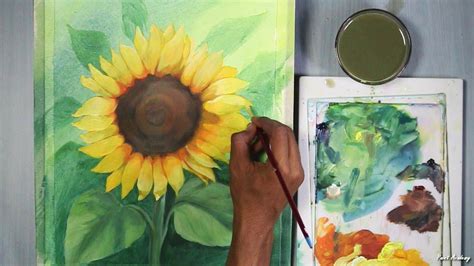 How To Paint Sunflower In Acrylic Step By Step YouTube