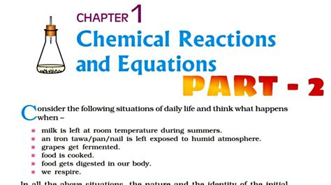 Chemical Reaction And Equation Class Science Chapter Cbse Ncert My