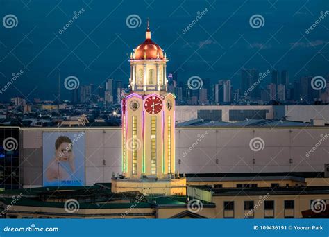 The Clock Tower Of The Manila City Hall At Night View From Intamurose