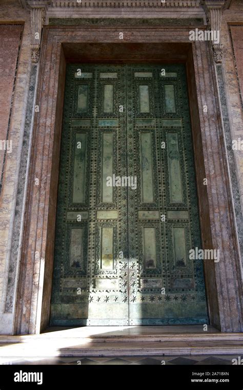 Ancient Roman Bronze Door From Roman Senate Curia Julia Still In Use