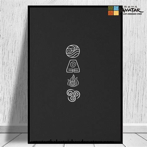 Avatar The Last Airbender The Four Elements Wall Art Avatar The Last