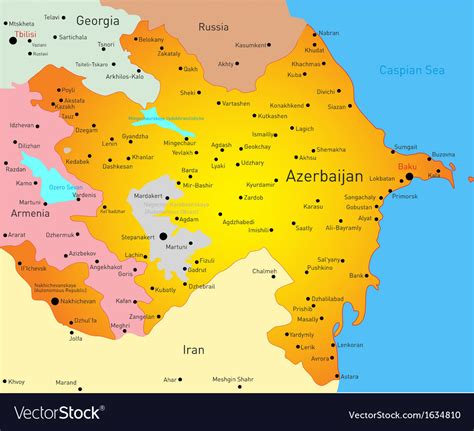 Map Of Azerbaijan Royalty Free Vector Image Vectorstock