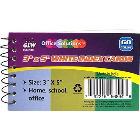 Check out memo pad 3x5 on etour.com. Wholesale Z50CT 3x5"" INDEX CARDS SPIRAL BOUND WIDE RULED - GLW