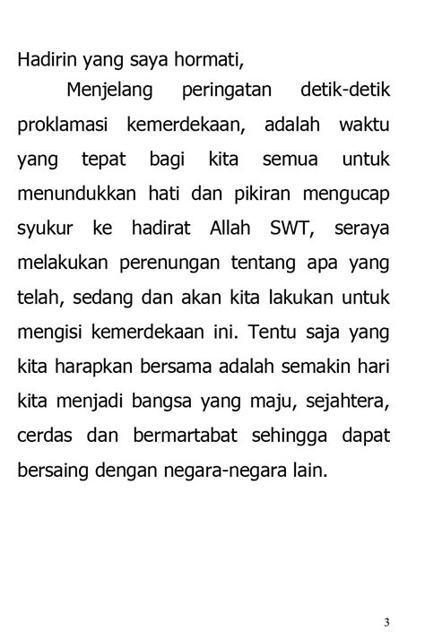 / acara yang dimaksud di sini bisa berupa acara yang umum, resmi, maupun bebas. Contoh Kata Sambutan Singkat Pengajian - Skuylahhu