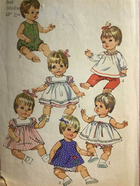 Vintage Simplicity Pattern 7970 ©1968 Baby Doll Wardrobe For Etsy