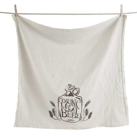Drink Local Beer Floursack Dish Towel Tirsah Marie Home Boutique