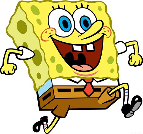 Fast running black cartoon charakter with red `run` lettering behind him. Spongebob Squarepants Pictures, Images - Page 4
