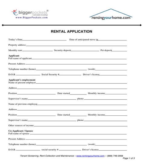 6 Rental Application Form Free Download