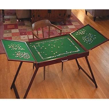 Jigsaw puzzle tables come in all sizes some sit on other tables, some are stand alone, but most of them are folding tables. Folding jigsaw puzzle table | Come on-a my house | Pinterest
