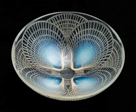 Rene Lalique Coquilles Art Deco French Opalescent Glass Bowl C1925 Co Blue Cherry Antiques