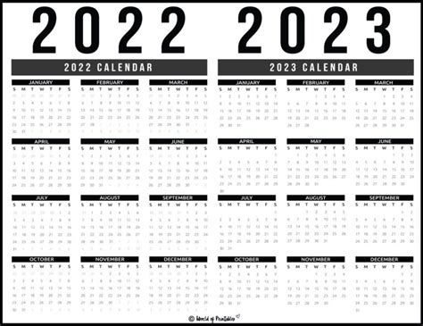 Printable Calendar 2022 2024