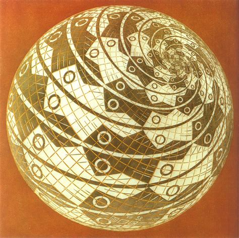 Sphere Surface with Fishes Colour, 1958 - M.C. Escher - WikiArt.org