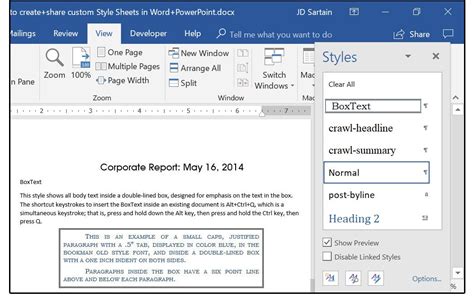 How To Create And Share Custom Style Sheets In Word And Powerpoint