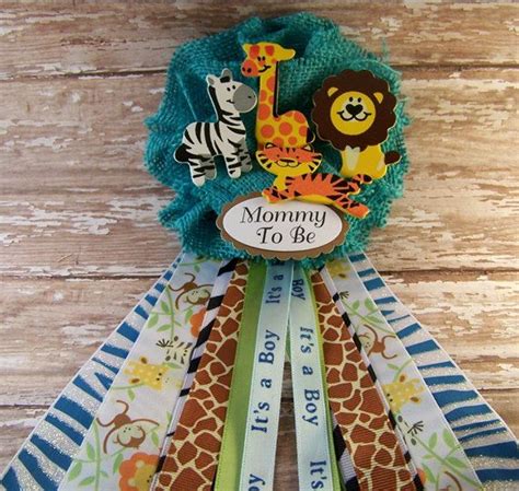 Décoration baby shower regalo baby shower baby shower winter baby shower balloons baby shower gifts baby shower favors boy baby safari baby shower party ideas | photo 1 of 8. Boy Safari Animals Mommy To Be Corsage Baby Shower Corsage ...