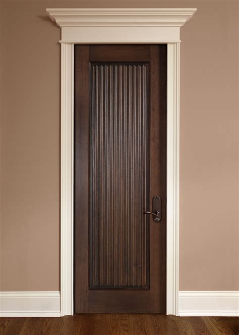 Interior Door Custom Single Solid Wood With Dark Mahogany Finish