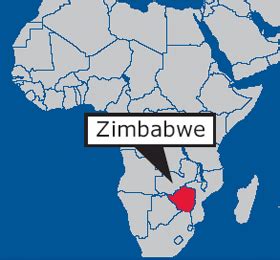 Zimbabwe on a large wall map of africa: Zimbabwe: Global Location