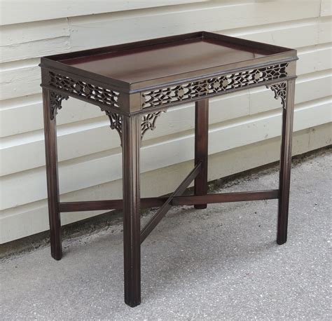 Early 19th C English Chinese Chippendale Style Mahogany Tea Or Silver