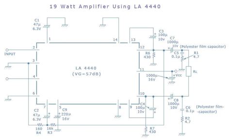 19 Watts Simple Amplifier Schematic Circuit Diagram