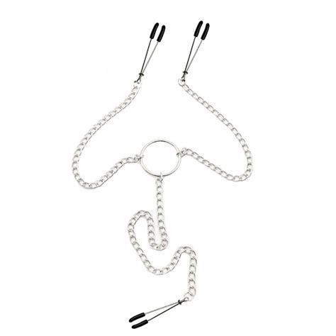 Three Heads Clamps Clips With Chain Women Sexy Torture Nipple Clamps Erotic Pussy Nipple Clamp