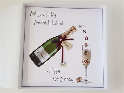 Personalised 50th Birthday Card Husband Wife Fiance Brother Etsy