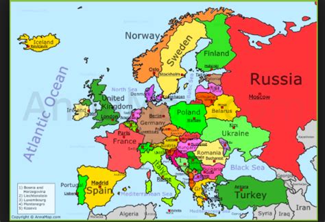 European Countries Map With Capitals Colorful Europe Map Countries