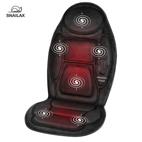 Snailax Memory Foam Vibration Massage Seat Cushion Fast Heating Massage Pad Vibrating Back