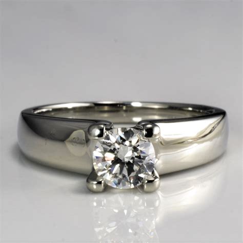Wide Band Solitaire Diamond Engagement Ring 061 Ct Sz 6 100 Ways
