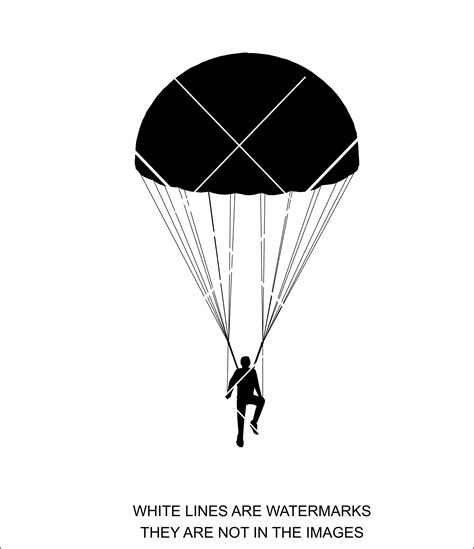Parachute Parachuting Jump Out Of Airplane Clip Art Etsy