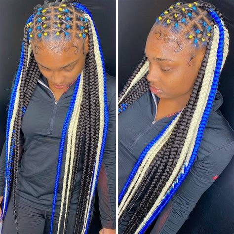 20 Beautiful Criss Cross Box Braids Hairstyles With Rubber Bands In 2022 Hair Styles Braided