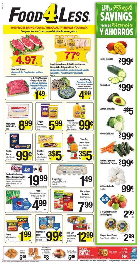 Subscribe to our weekly ad email. Food 4 Less Current weekly ad 12/04 - 12/10/2019 ...