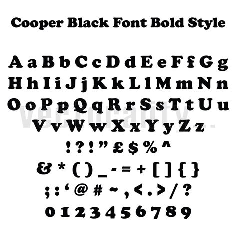 Cooper Black Font Bold Style 70s Alphabet Letters Vector Art Etsy