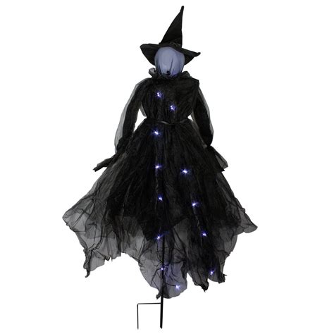 60 Led Lighted Black Witch Outdoor Halloween Decoration