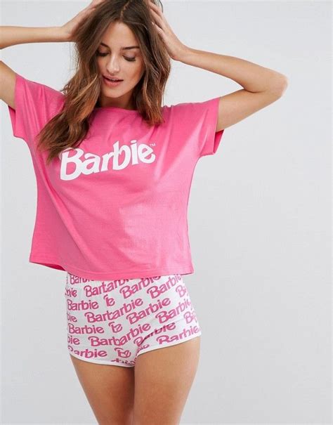 Asos Barbie Tee And Hot Pant Pajama Set Latest Fashion Clothes Cute Pajama Sets Cute Lazy Outfits