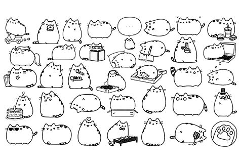 Chat Pusheen Coloriage Kawaii Coloriages Pour Enfants