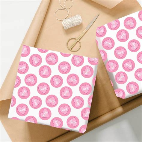 Personalised Valentines Love Heart Wrapping Paper By Abigail Warner