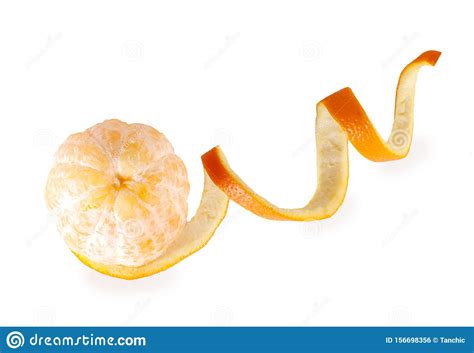 The Peel Lies In A Spiral Near The Peeled Orange Stock Photo Image Of