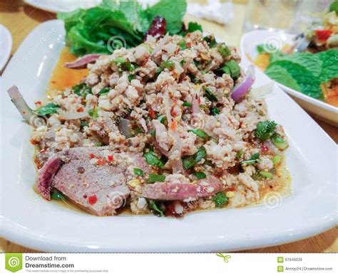 Larb Moo Thai Minced Pork Salad With Herb Stock Image Image Of