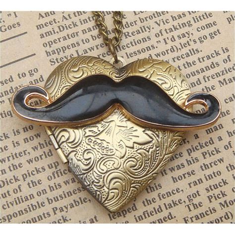 Steampunk Mustache Locket Necklace Vintage Style Original Design On Luulla