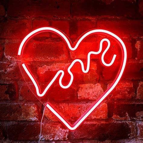 Neon Red Love Heart Red Aesthetic Neon Signs Love Neon Sign