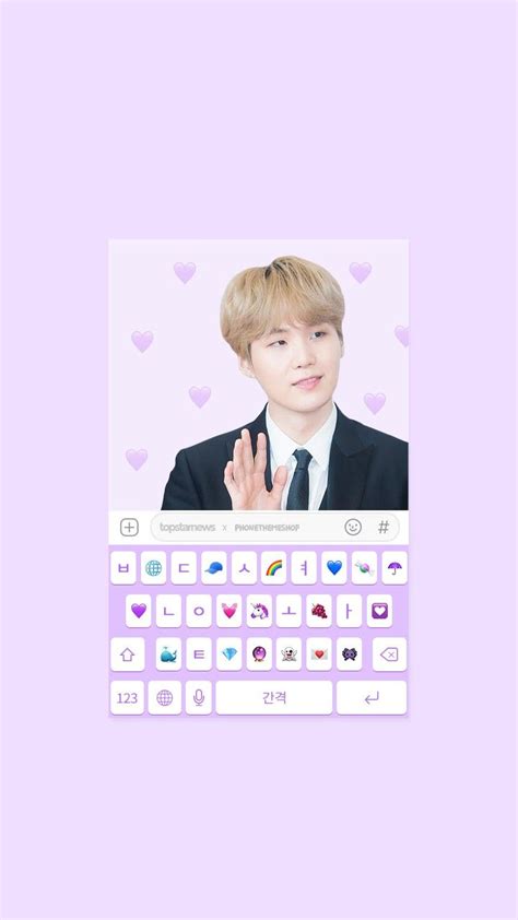 An Image Of Btopic S Face On The Keyboard With Hearts In The Background