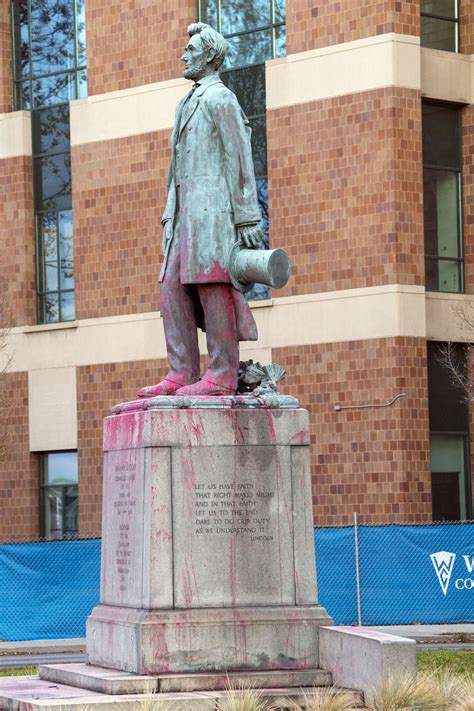 spokanes lincoln statue vandalism   international attention